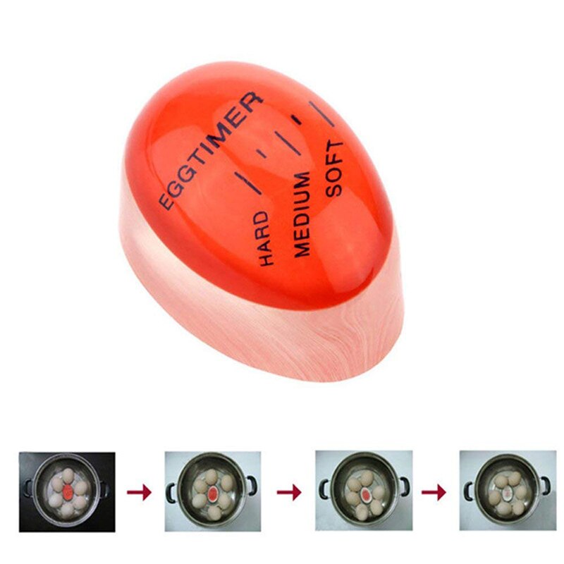 Perfekt äggklocka färg ändra röd timer verktyg mjuka hårdkokta ägg timer återanvändbar harts äggklocka matlagning kök prylar