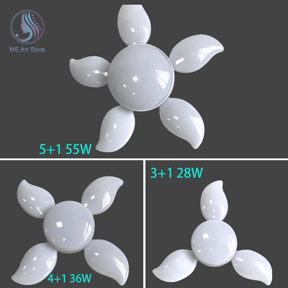 Lampadina pieghevole per uso domestico Lampadario da box auto pieghevole a risparmio energetico super luminoso Lampadina a cinque foglie Plafoniera regolabile