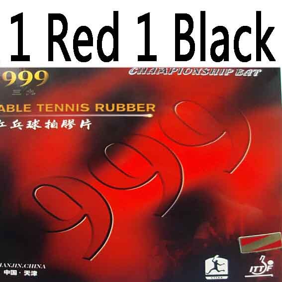 2pieces 999 999T pips-in table tennis pingpong rubber with sponge 2.2mm H44-45: 1 red 1 black