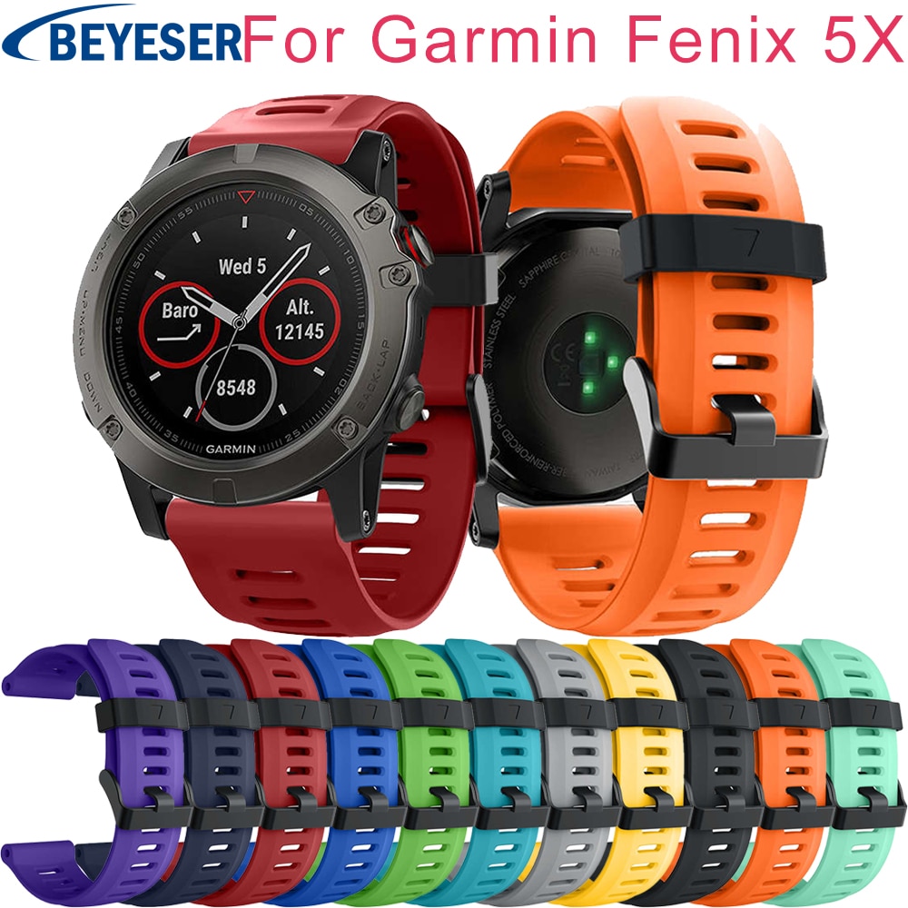 26mm Watch Straps for Garmin Fenix 3/3HR wrist band silicone watchband for Garmin Fenix3 / Fenix 5X Bracelet belt with HD film