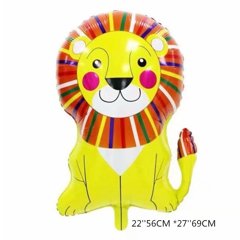 1pc färgglada unicorn tårta aluminium film ballong regnbåge tofs moln aluminium folie ballonger cirkus clown födelsedagsfest ballong: Lejon