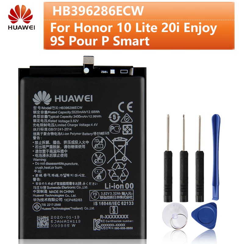 Originele HB396286ECW Batterij Voor Huawei Honor 10 Lite Giet P Smart Honor 20i Genieten 9S Vervangende Telefoon Batterij 3400 Mah