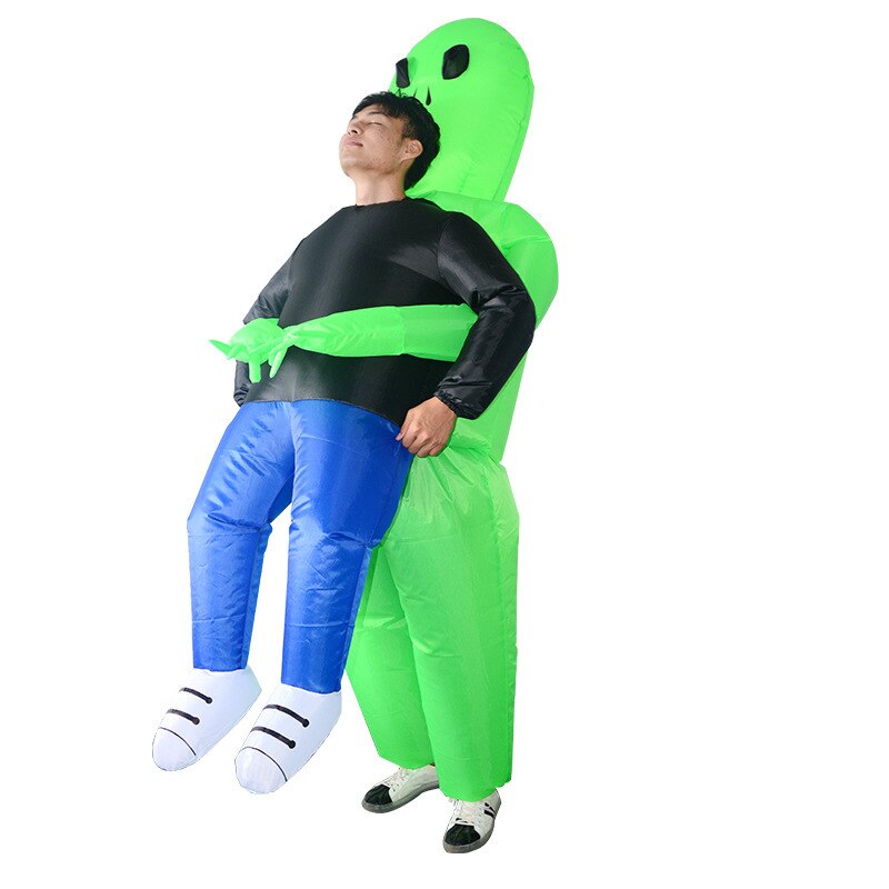Adulto ET Gonfiabile Monster Costume Alieno Verde di Trasporto Umani Cosplay di Halloween Dello Spettacolo Divertente Tuta Gonfiabile