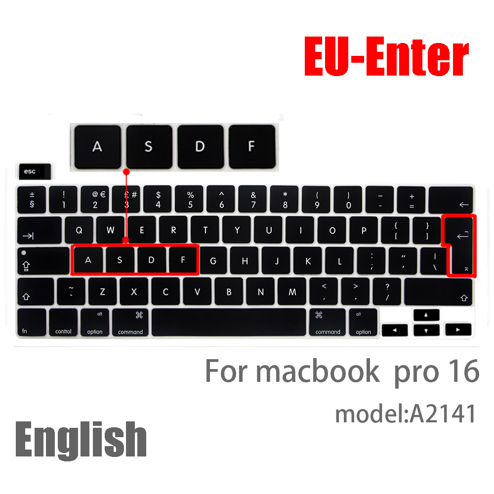 Für macbook Profi 16 tastatur Abdeckung Laptop Schutzhülle Film Profi16 zoll A2141 SILIKON tastatur abdeckung russisch Französisch Spanisch Anzeige: EU-Eintreten Englisch
