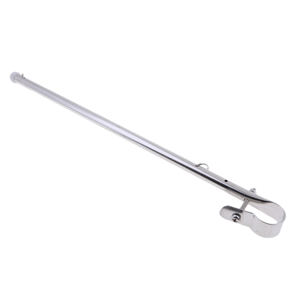 39cm 15.35" Stainless Steel Marine-Grade Rail Mount Deck Flag Staff Pole for Boat Yacht
