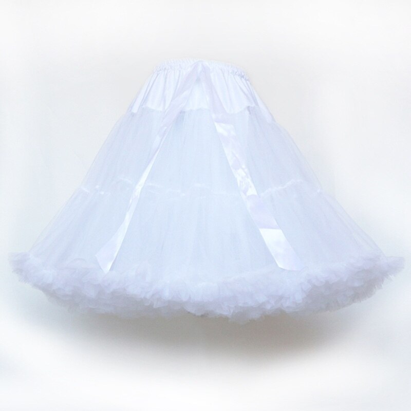 Jupon Lolita pour femmes et filles, 55CM, jupon Crinoline, sous-jupe Tutu de princesse, jupe Cosplay: WHITE