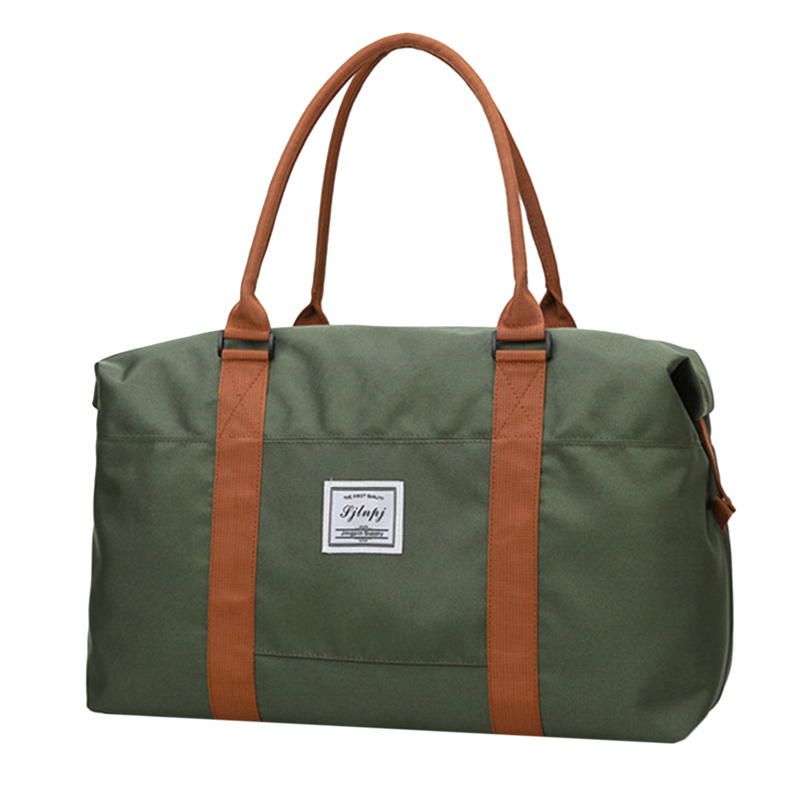 Large Travel Bag Women Cabin Tote Bags Handbag Oxford Cloth Canvas Waterproof Shoulder Bags Women Weekend Overnight Bag: Ivory