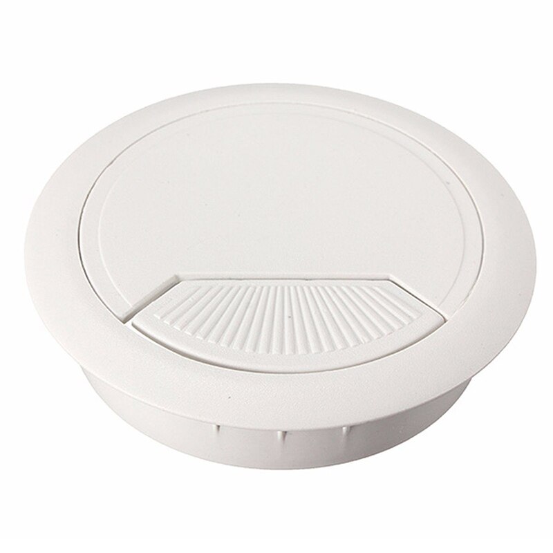 5 st datorbord kabelskydd plast kabelinföring kabelbox 60mm vita grå