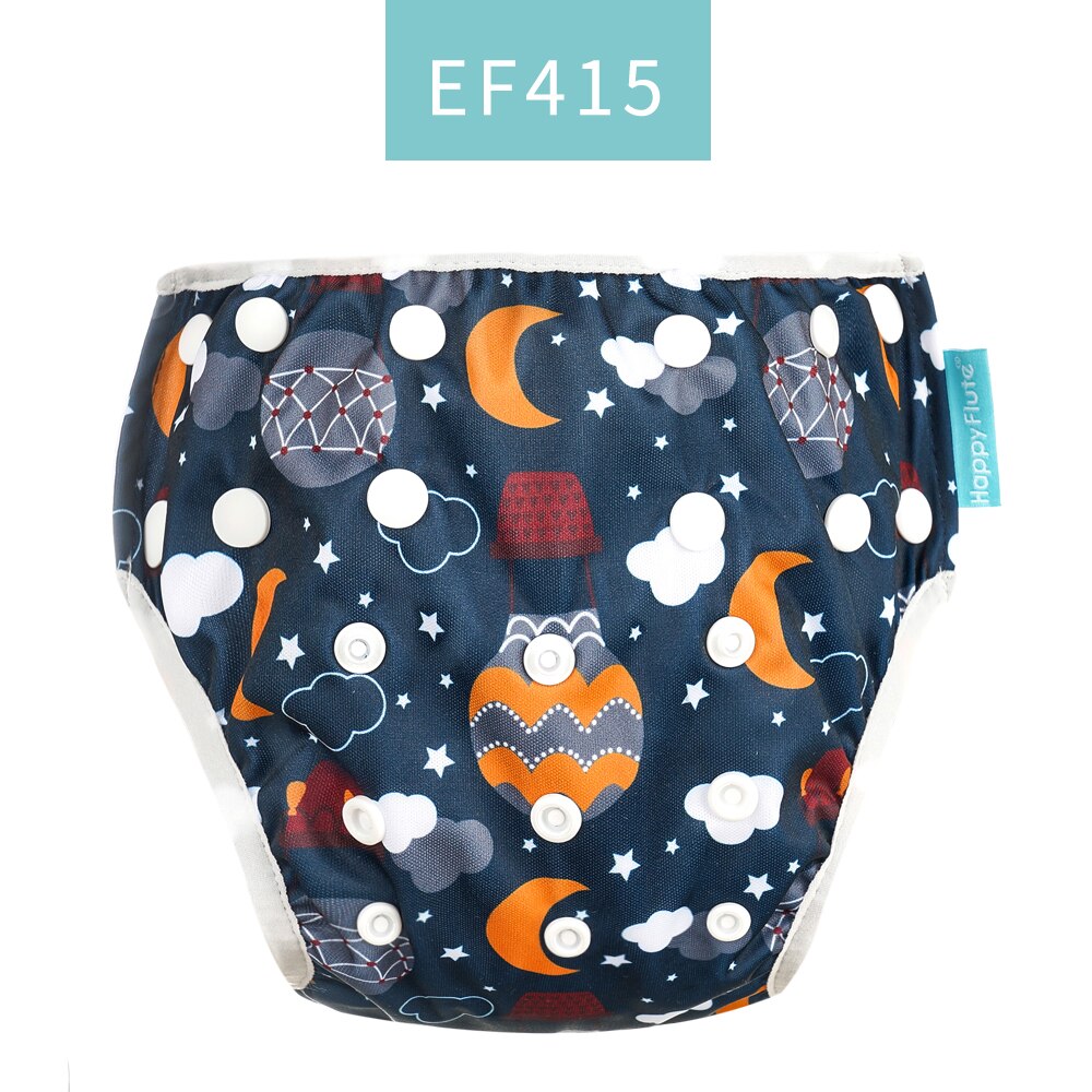 Happy Flute 1pc dziecko lato wodoodporne regulowane pieluszki tekstylne basen Pant pływanie majtki na pieluchę wielokrotnego użytku zmywalna pieluszka dla niemowląt: EF415