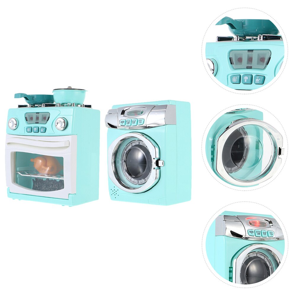 2PCS Miniature Oven Washing Machine Mini House Small Appliances Model: Default Title
