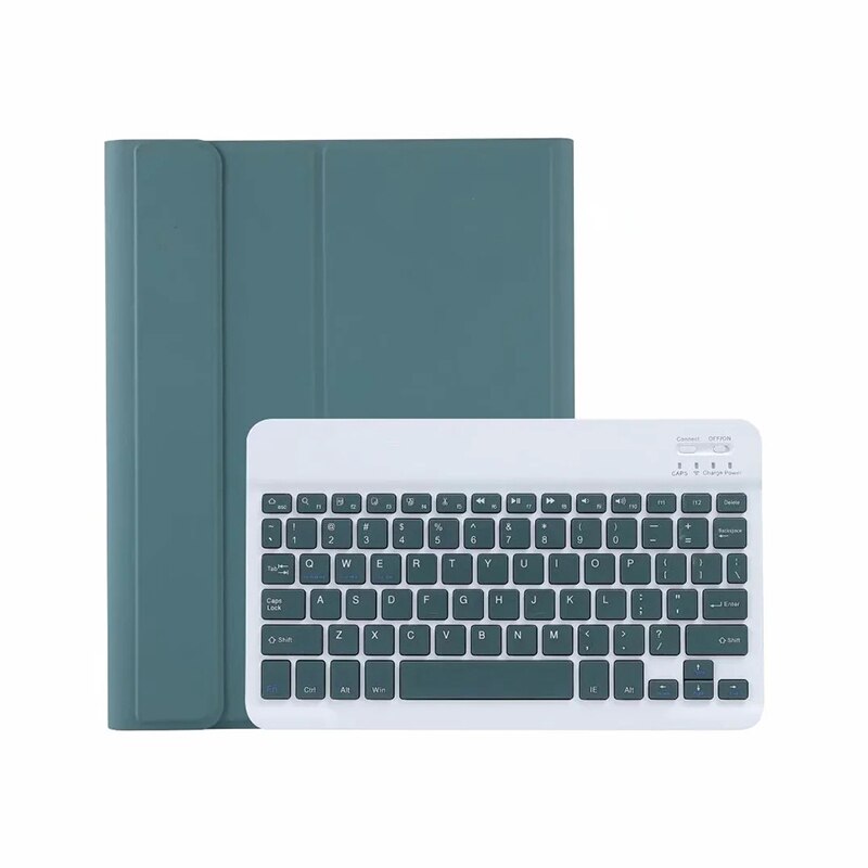 Luxury Touchpad Wireless Bluetooth Keyboard Phone Case For Apple iPad 7th 8th Generation 11 Tablet Cloth Leather Case: Blue