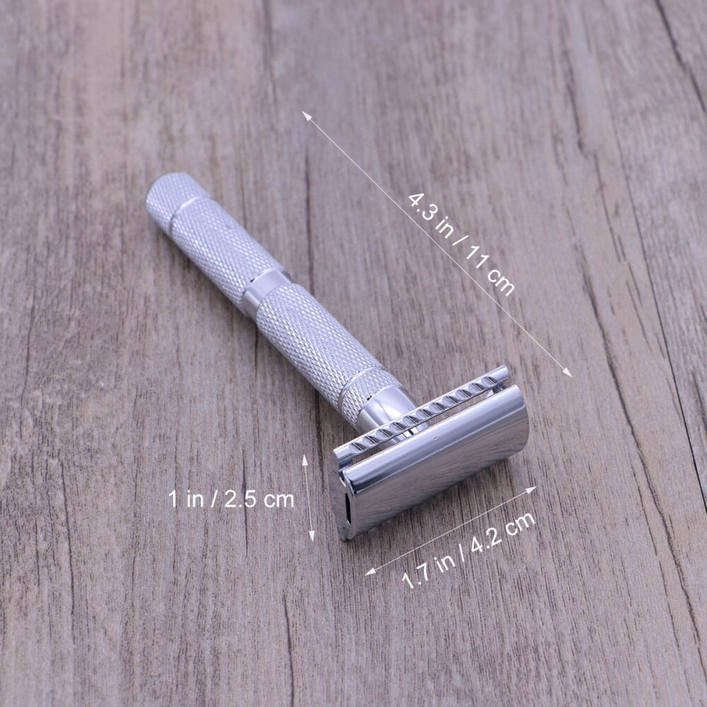 2 Patterns Double Edge Safety Razor Stainless Steel Shaving Razor For Men