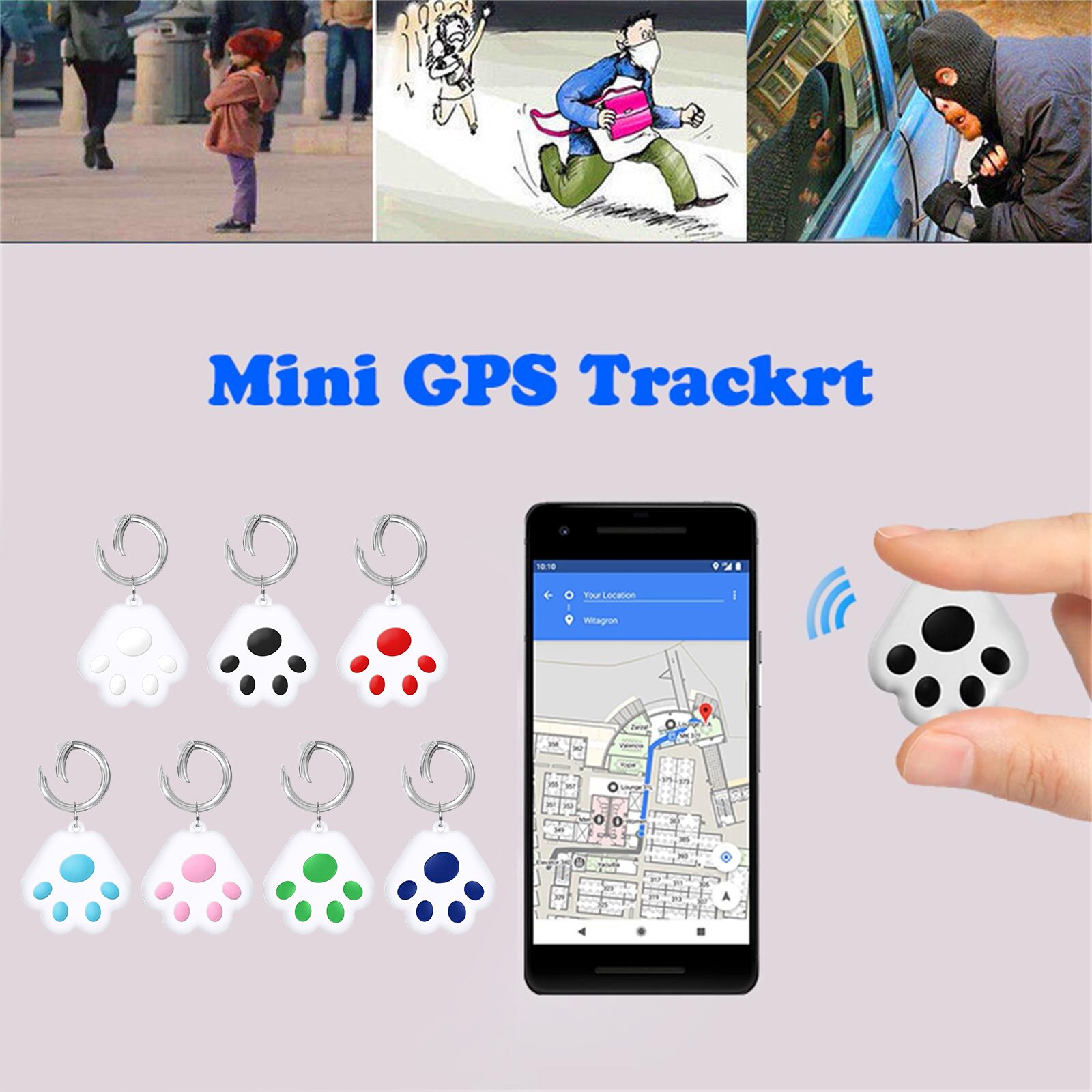Localizador GPS Mini para mascotas, dispositivo antipérdida de seguimiento, rastreador para gatos y niños, billetera de coche, accesorios para llavero, novedad