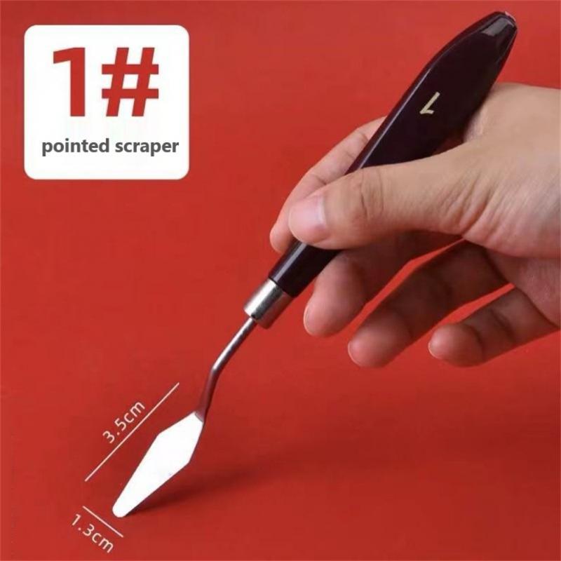 Stainless Steel Oil Painting Knives Artist Crafts Spatula Palette Knife Oil Painting Mixing Knife Scraper Art Tools For: 01 1pc