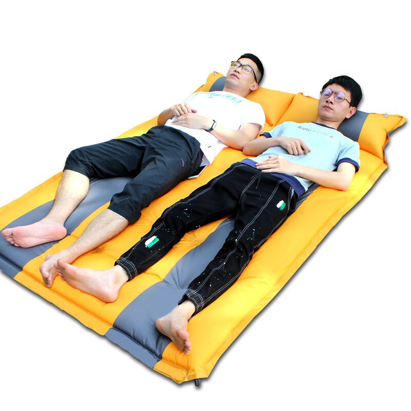 CS033-1 Double Person 190*130*3.5CM Automatic inflation Mat Outdoor Camping Mat Family Rest Air Mattress: Orange