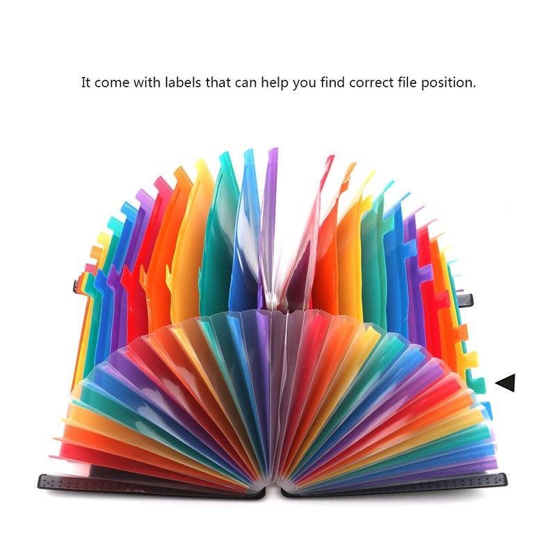 13/24 Layers Pockets Expanding File Folder Works Accordion Office A4 Document Organizer GT66