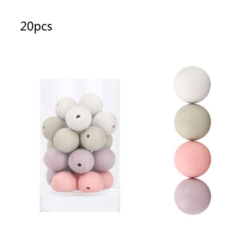 15mm 20 pièces Silicone perles bébé dentition perles bricolage à mâcher dentition pour bébé directe: 7