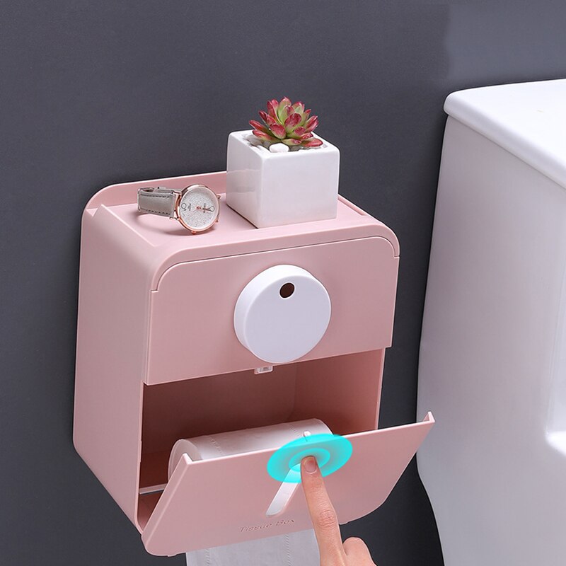 Toilet Roll Holder Waterproof Paper Towel Holder Wall Mounted Wc Roll Paper Stand Case Tube Storage Box Bathroom Accessories