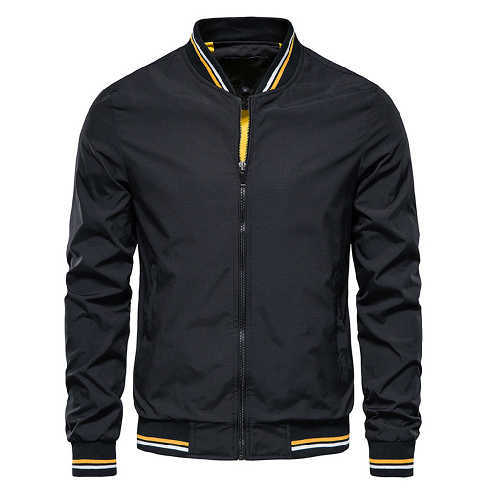 Lente Zomer Bomberjack Mannen Zwart Casual Slim Fit Honkbal Heren Jassen Herfst Mode Jassen Voor Heren: M / Black