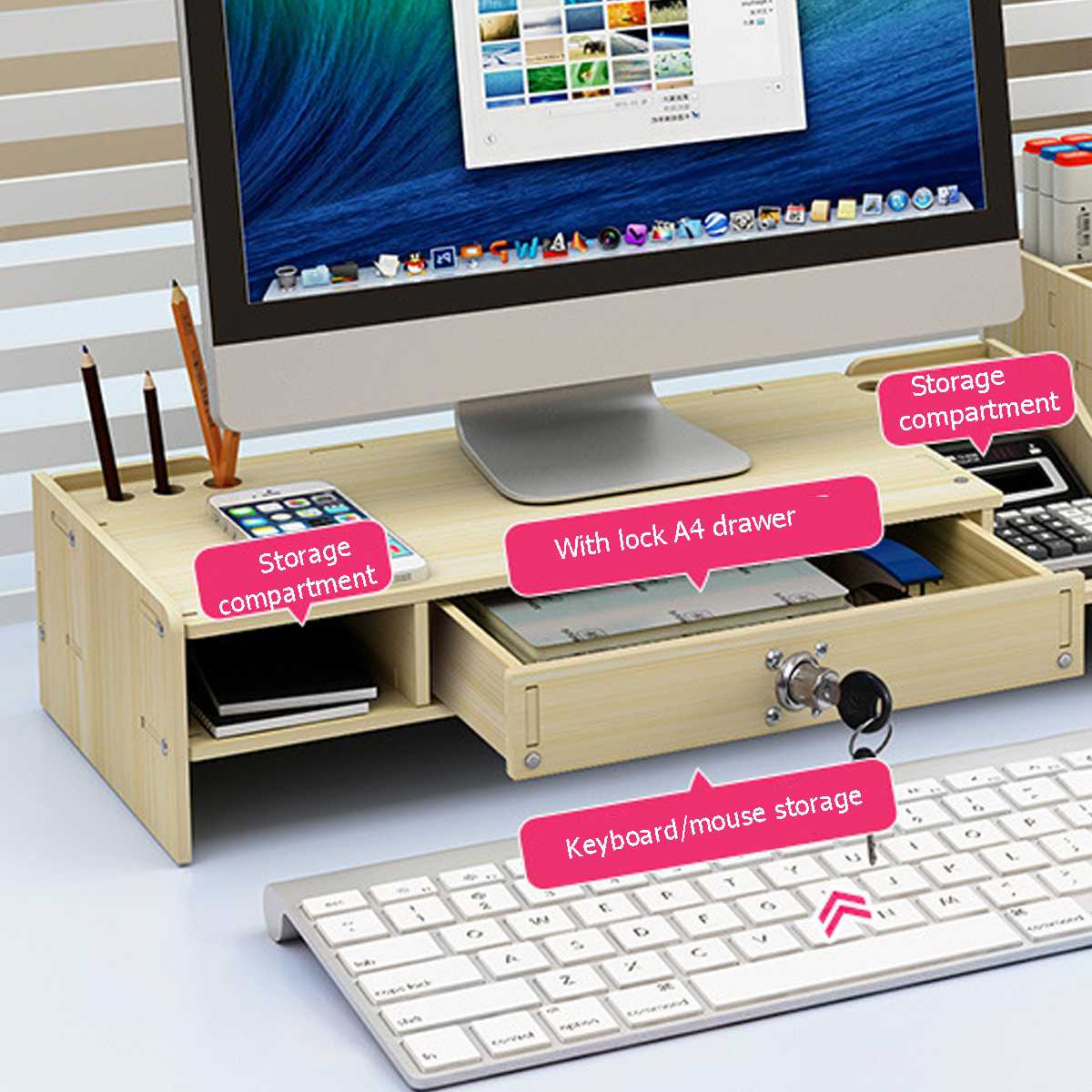 Półka stojak na laptopa uchwyt na drewno monitor biurkowy stojak na ekran komputera półka na półkę cokół mocna podstawka robić laptopa uchwyt biurkowy