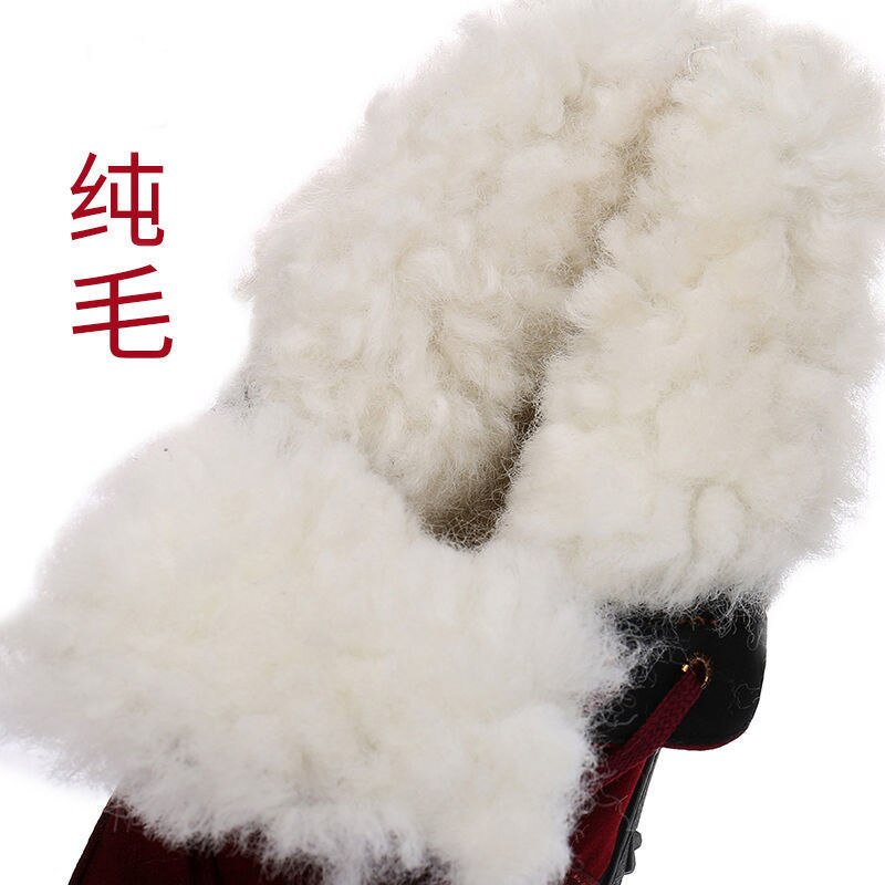 Bottes de neige confortables et imperméables à lacets pour femme, bottines de , mi-mollet, garde au , décontractées, pour l'hiver