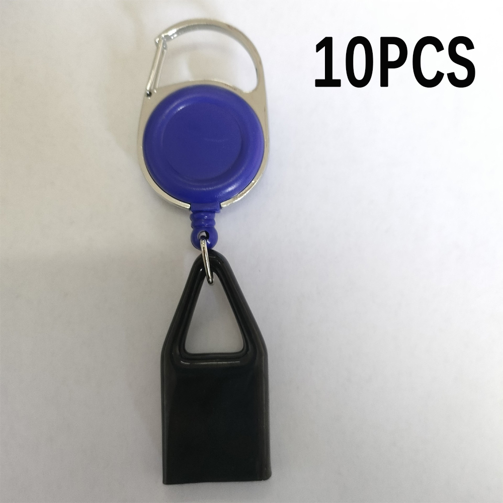 10PS Intrekbare sleutelhanger Aansteker te trekken gesp Sleutelhanger Outdoor Anti-verloren Anti-diefstal Draadkabel Gesp Snelle levering Groothandelaren: Blauw