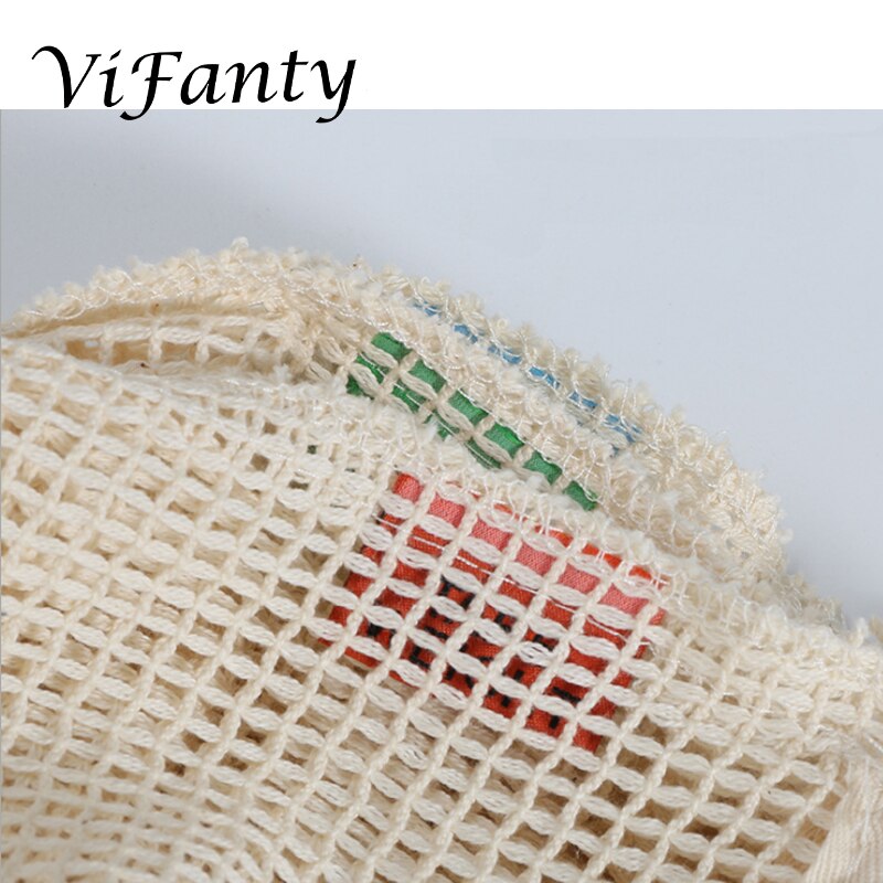 3 Pack Eco Friendly Reusable Produce Bags Net Zero Waste, Organic Cotton Mesh Produce Vegetable Bag Washable with Drawstring