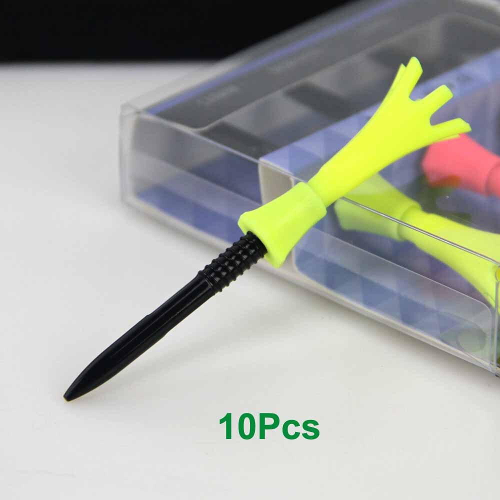10Set Verstelbare 80Mm Training Golf Tee Bal Houder Self Staande Praktijk Anti-Vliegende Accessoires Bal Studs Tees: YELLOW