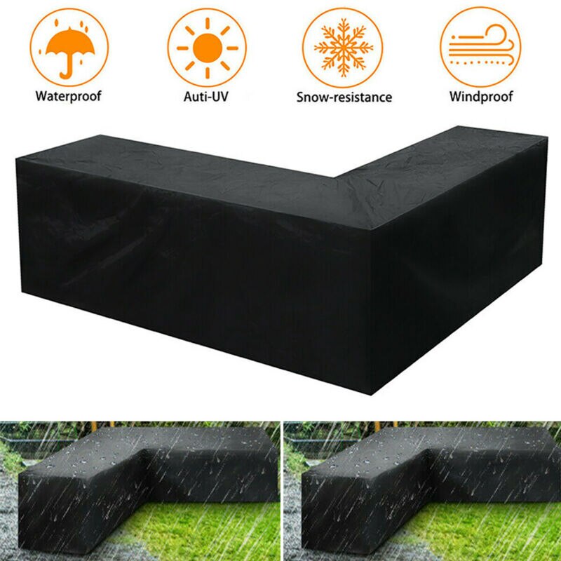 Waterproof Rattan Corner Furniture Cover Garden Patio Outdoor Sofa Protector Anti-Dust L Shape All-Purpose Covers Home Decor