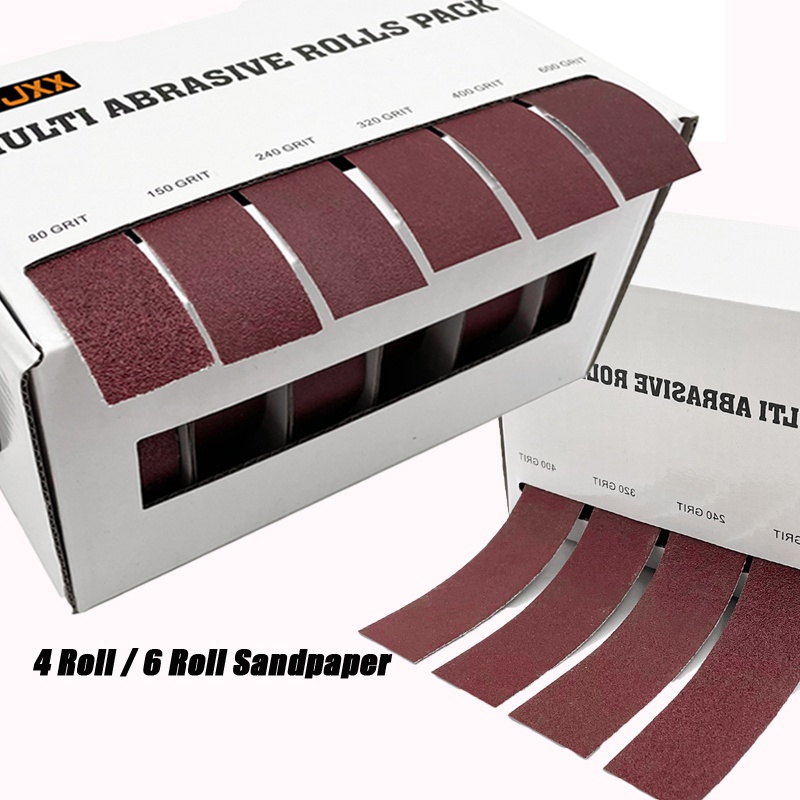 4/5/6 Roll Grits Schuurpapier Droog Slijpen Emery Schuurband Tekenbaar Schuurpapier Pack met Dispenser Doek