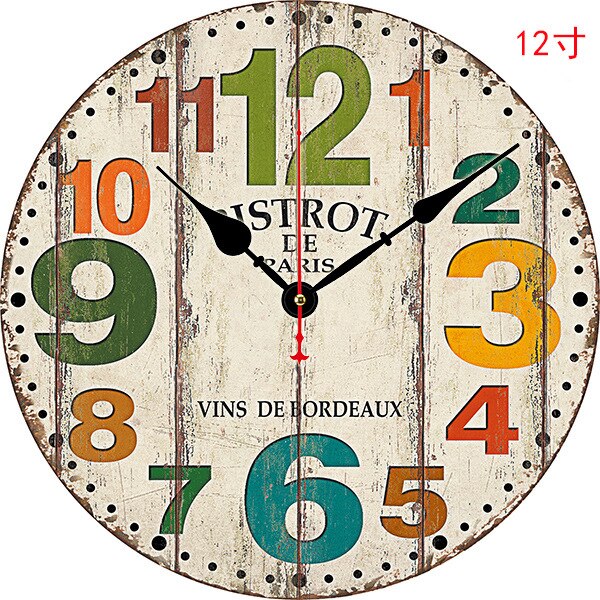 Kreative Amerikanischen retro Wanduhr Holz Stille Uhren Zauberstab Wohnkultur Jahrgang Zauberstab Uhr Küche Uhr Horloge Murale D72