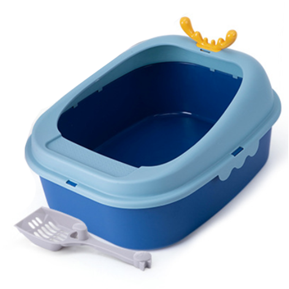 Kuweta dla kota plastikowe czyszczenie robić domu z psim Kot Supplie lekkie zwierzęta odporne na pękanie odporne na pęknięcia anty-łamanie kuweta dla kota: styl 2 niebieski / mały rozmiar