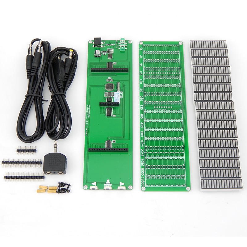 AK1616 – analyseur de spectre de musique LED, niveau HIFI, bricolage, Audio, VU mètre, amplificateur MP3 PC, indicateur Audio, vitesse réglable, Kit AGC