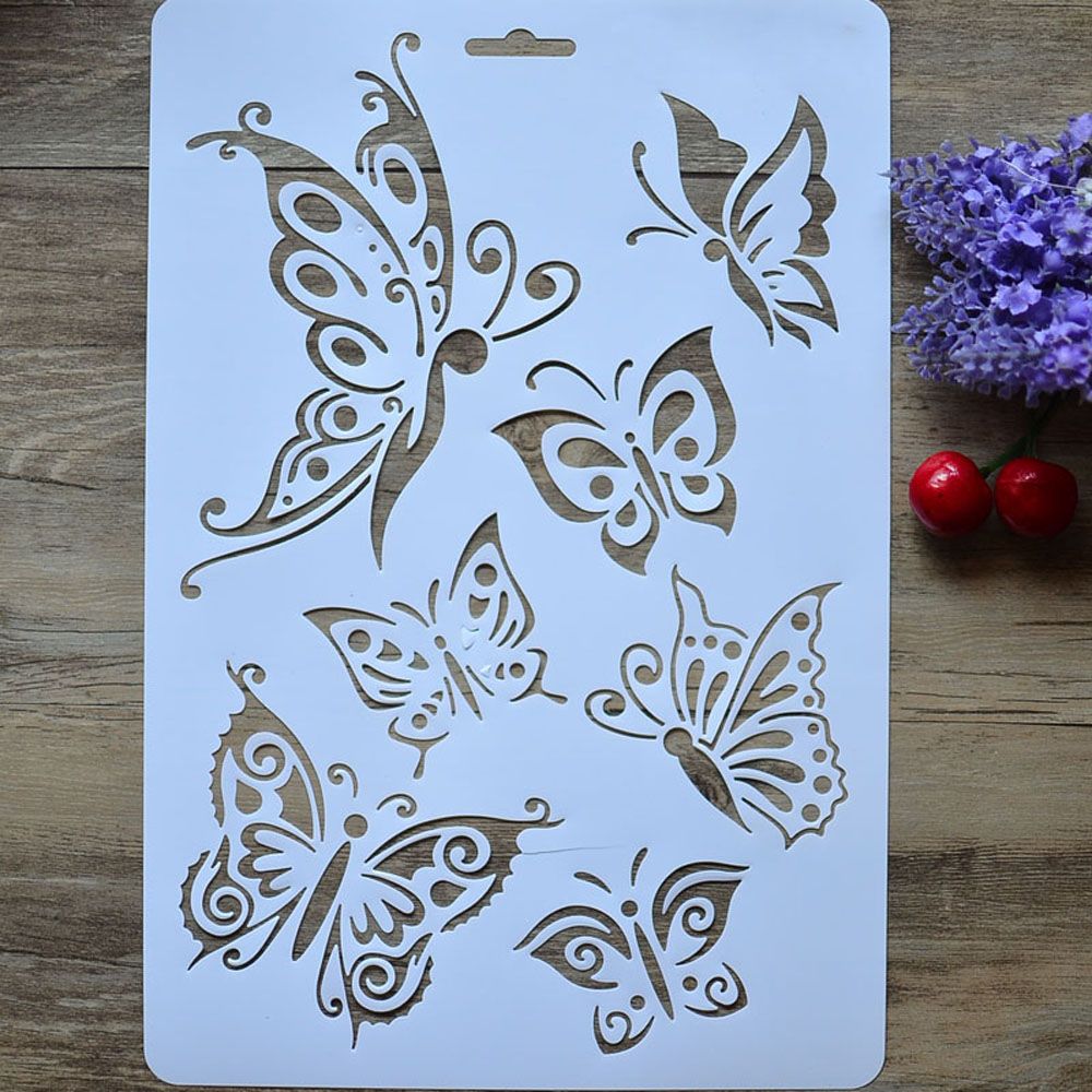 1PC Butterfly Layering Stencils For Walls Painting Scrapbooking Stamps Album Decorative Embossing Paper Cards DIY Craft Tools