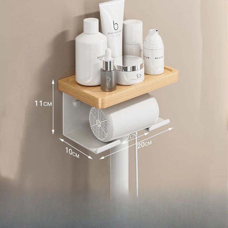 Haardroger Standaard Voor Badkamer, Haardroger Houder, Hout Föhn Houder, Haargereedschap Styling Organizer Voor Badkamer, Blazer Houder: YELLOW