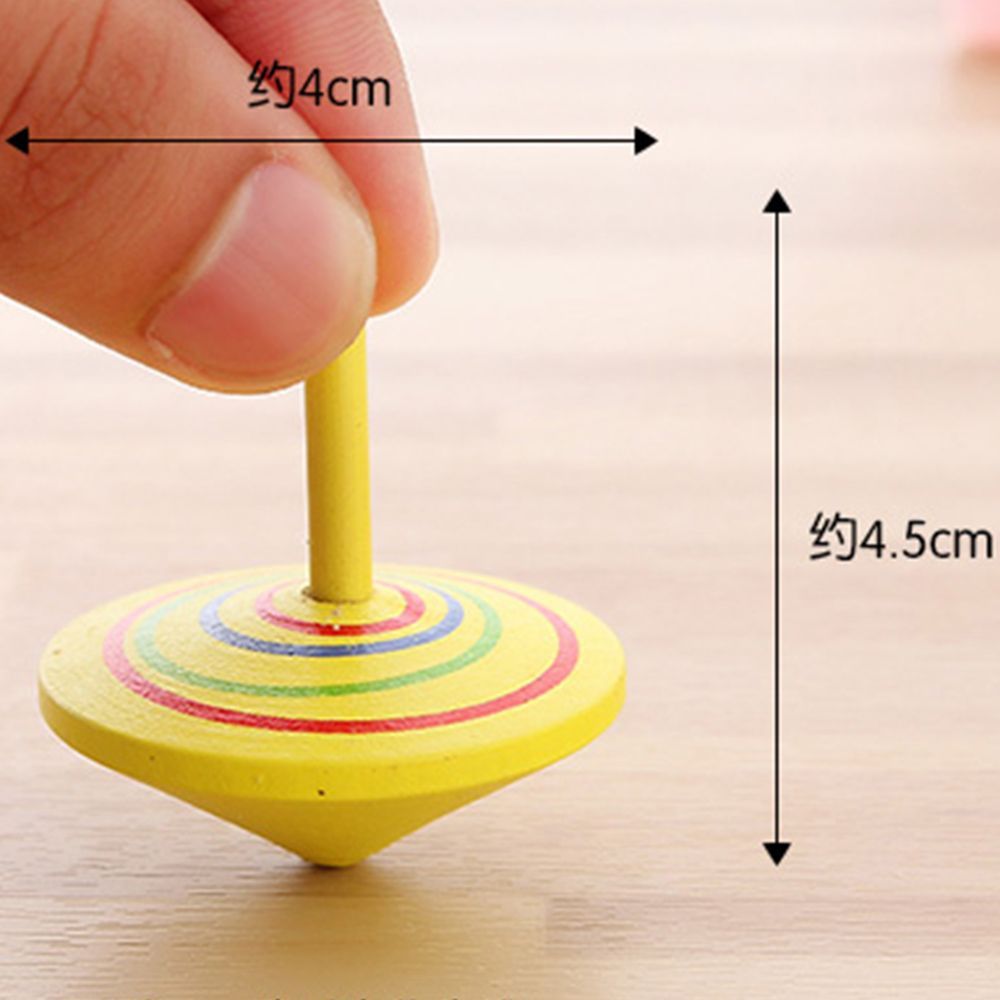 Funny Multi-color Children Leisure Spinning Top Wooden Hand Spinning Rotate
