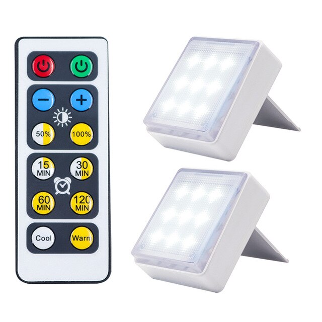 LED wireless touch dimmable night light battery power for stairs corridor cabinet bedroom mini smart night lights home decor: 2 lamp 1 controller