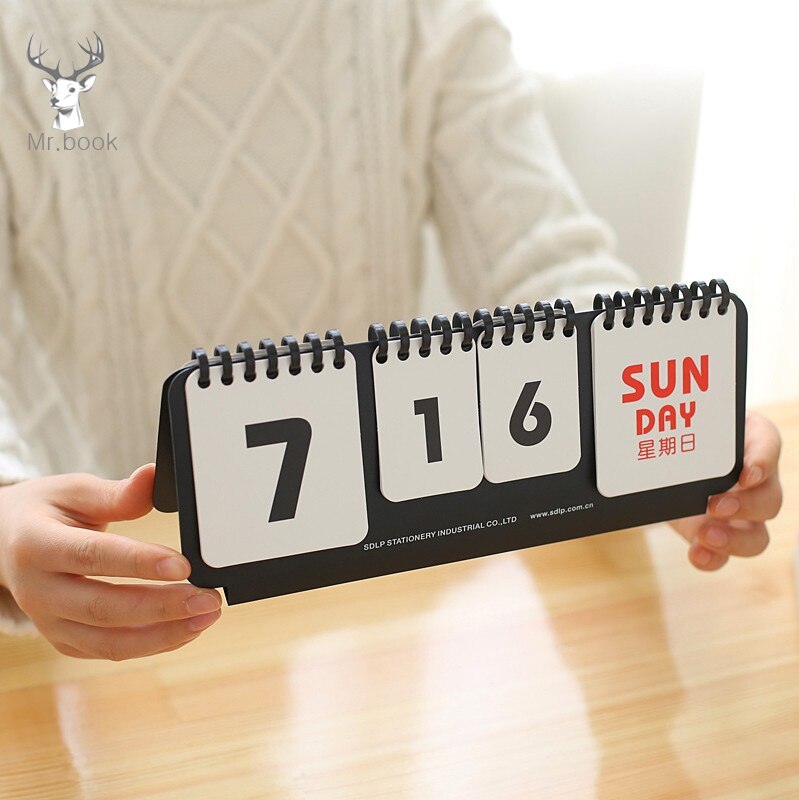 Mini Coil Desktop Calendar DIY Page Turning Perpetual Calendar Office Supplies Agenda Organizer Daily Schedule Planner
