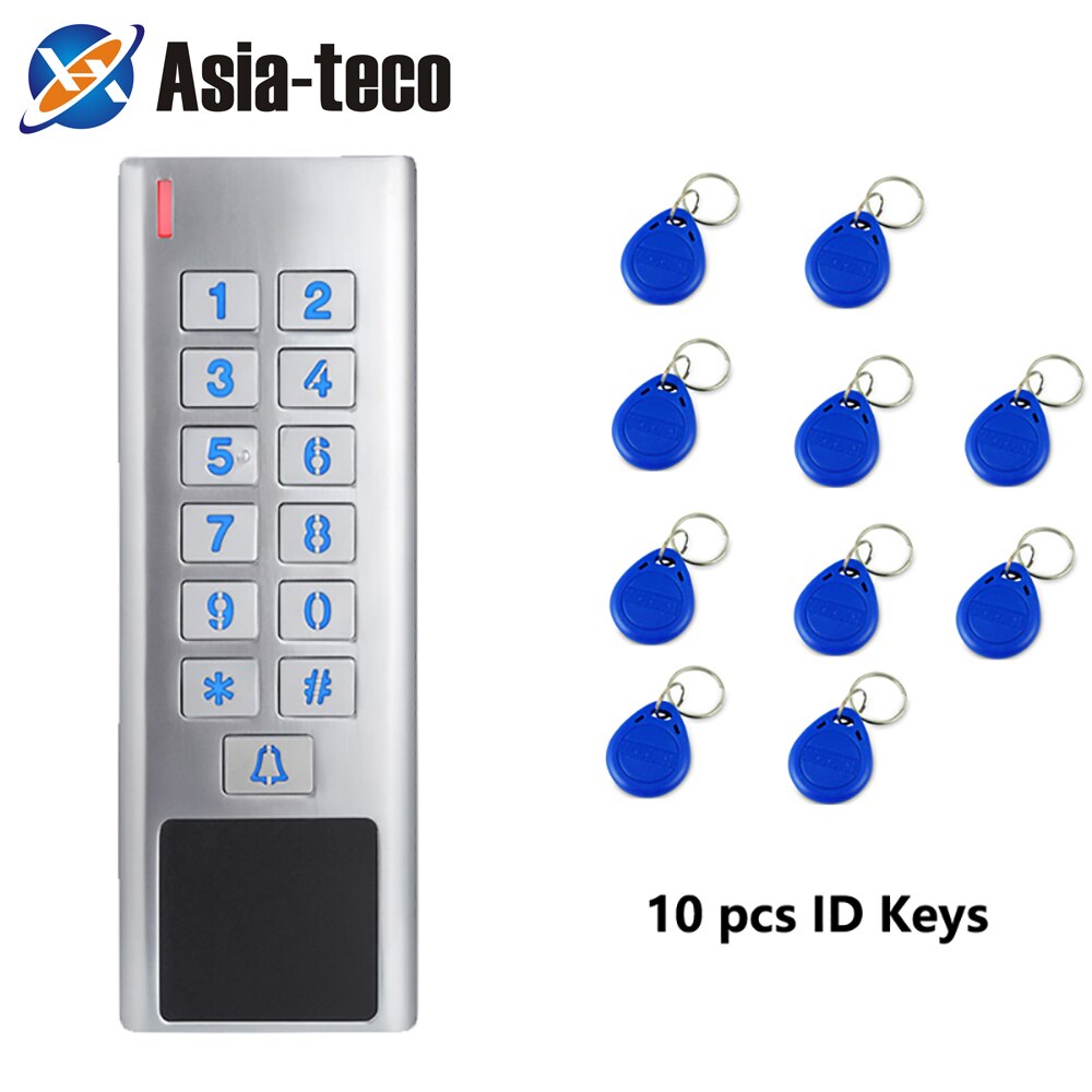 Rfid Door Access Control Reader 2000Users WG input and output security RF Access Control Keypad IP68 Waterproof Outdoor use: AC EM 10 blue key