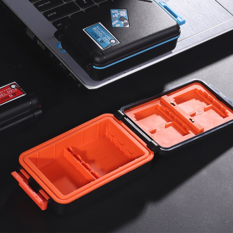 LENSGO D910 Camera Batterij Case Waterdichte SD CF XQD Geheugenkaart Opbergdoos AA batterij Organizer Voor 2 Camera Batterijen houder