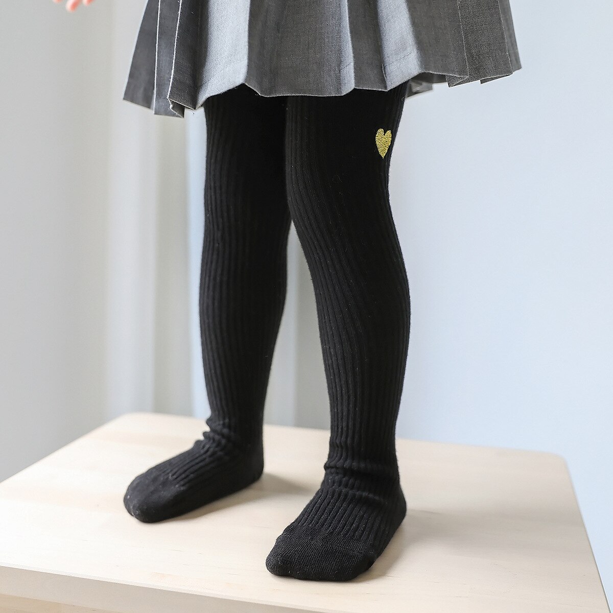 1 paio di calzini alti per bambini calzini caldi per ragazze cuore in cotone solido calzini sportivi per bambini calzini lunghi per bambini primavera nuovi arrivi