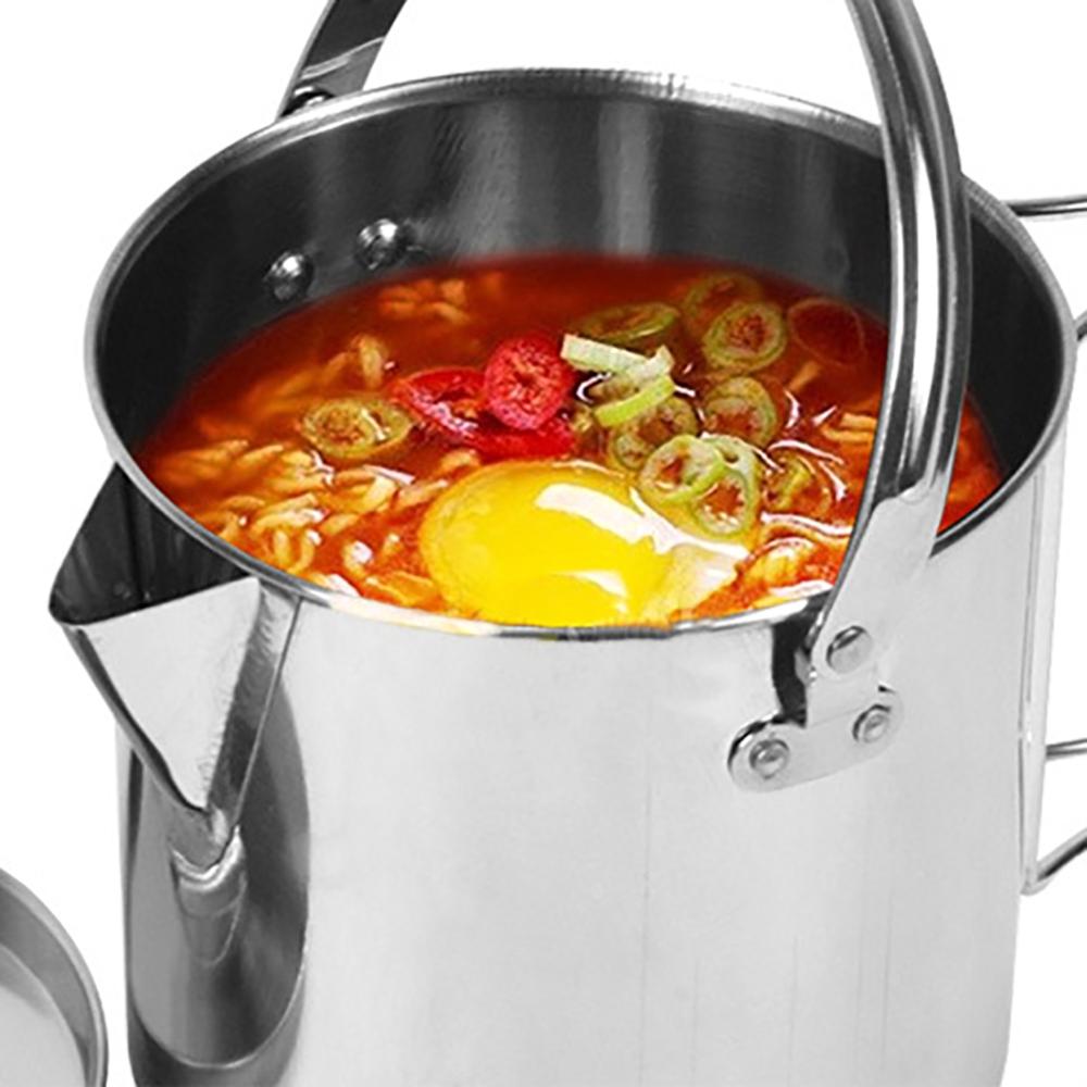 1.2L Bollitore Esterno Portatile in Acciaio Inox Acqua Bollente Appeso Pentola Stoviglie Pentolame E Utensili per Cucinare per La Cottura Caffè di Campeggio di picnic caldo.