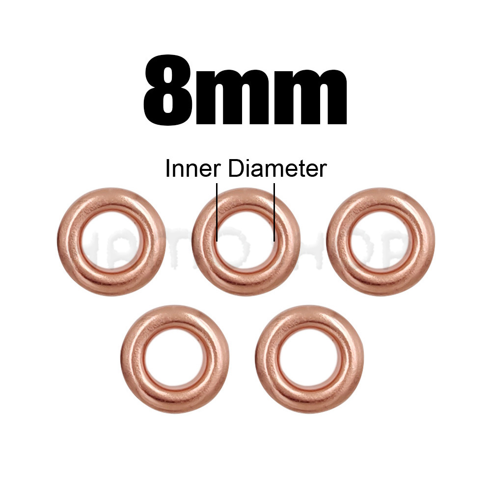100 Uds. Ojales de Metal con agujeros de Color oro rosa con arandela para accesorios de artesanía de cuero Diy zapatos cinturón gorra bolsa etiquetas ropa: Blanco sin níquel