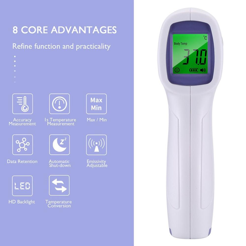Contactloze infrarood voorhoofdthermometer, hoge precisie thermometer, digitale infrarood koortsthermometer voor kinderen en volwassenen.