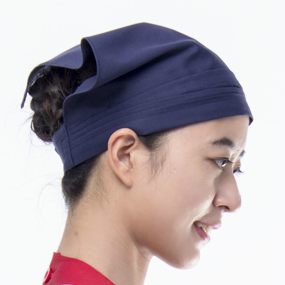 Chapeau de Chef de cuisine, foulard de tête anti-fumée, Restaurant, cantine, boulangerie, chapeau hygiénique pour travail, casquette de cuisson, serviette triangulaire: Bleu