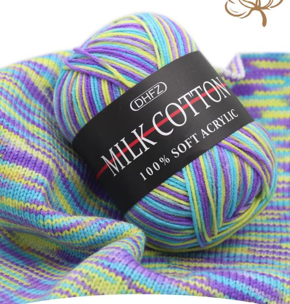 Fil à tricoter main, lait pour bébé, laine douce, Crochet, pour bricolage, pull, chaussette, écharpe, chapeau, gants de 23 couleurs différentes, 50g