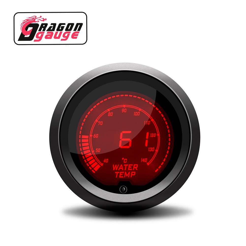 「 smok 」 52mm miernik temperatury wody czujnik temperatury samochodu cyfrowy wyświetlacz 7 kolory jasne licznik samochodowy konwersji nadające się robić samochodu 12V: Water Temp Gauge