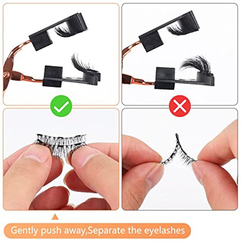 Neue 2 Paar 3D Natürliche Magnetische Wimpern, Handgemachte Wiederverwendbare Magnetische Falsche Wimpern Mit 3 Magnete Magnetische Wimpern