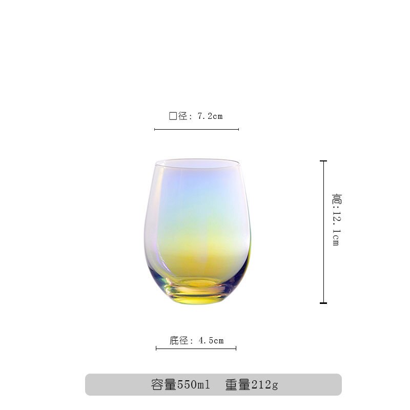 Copa de vino tinto de cristal de colores, copa de champán creativa de Burdeos, copa de vino de Color de pie alto: E