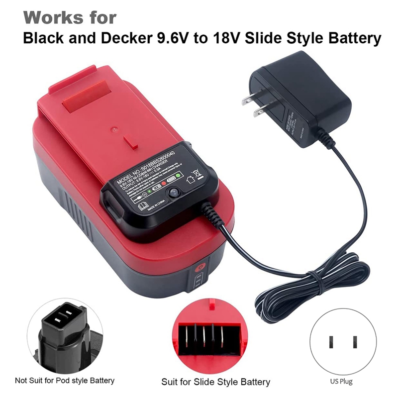 Vervanging Lader Voor Black & Decker 9.6V-18V A12 A12-X HPB18 HPB14 HPB12 HPB96 NI-CD Ni-Mh Batterij charger Us Plug